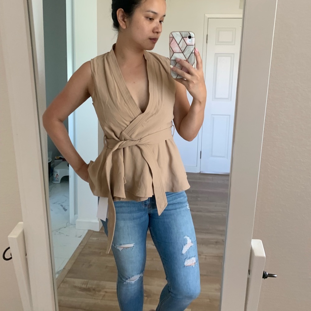 Peplum wrap top